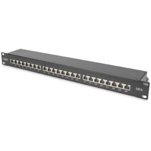 DIGITUS Patchpanel 1HE 24-Port Cat6a geschirmt schwarz