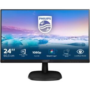 61cm/24'' (1920x1080) Philips V-Line 243V7QJABF 16:9 4ms VGA HDMI DisplayPort VESA Speaker Full HD Black