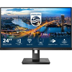 61cm/24" (2560x1440) Philips B Line 245B1 16:9 QHD IPS 4ms 75Hz HDMI DVI DP Speaker Pivot Black