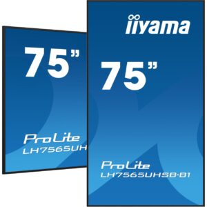 190cm/75" (3840x2160) iiyama ProLite LH7565UHSB-B1 16:9 4K UHD IPS Touch 8ms 60Hz 24/7 2xHDMI DP LAN WIFI Speaker Black