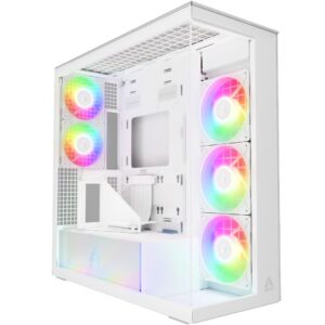Arctic Xtender (White) transparent window with GPU vertical mount