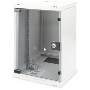 DIGITUS Wandschrank Compact 9HE 254mm 10" Glastür grau