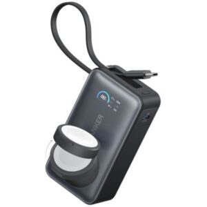 ANKER MagGo PowerBank 10.000mAh 35W fuer iPhone und Apple Watch inkl. 30W USB-C Kabel und zertifizierten 5W Watch Lademodul schwarz