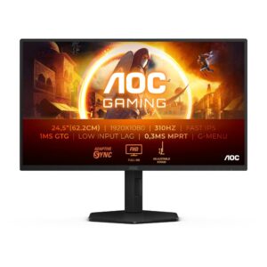 62,2cm/24.5" (1920x1080) AOC Gaming 25G4SXU 16:9 Fast IPS 0,3ms 310Hz HDMI DisplayPort USB VESA Pivot Black