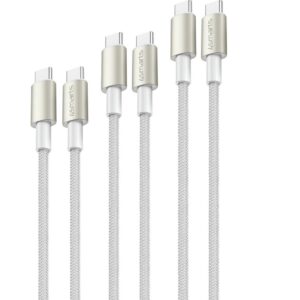 4smarts USB-C auf USB-C Kabel PremiumCord 60W 3erSet wei/silb