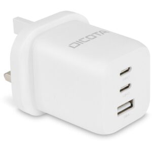 N Dicota Compact 3-Port GaN Wall Charger (65W) UK white