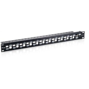 Equip Patchpanel 24x Cat6A 19" FTP 1HE Keystone Montage sw