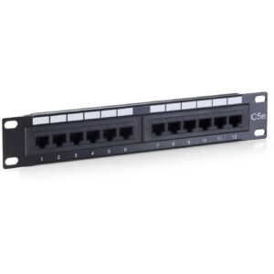 Equip Patchpanel 12x RJ45 Cat5e 10" UTP 1HE ISDN schwarz