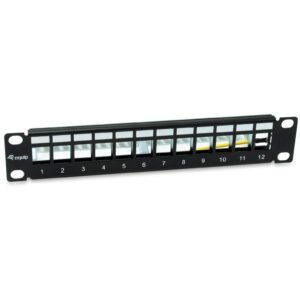 Equip Patchpanel 12x Cat6A 10" FTP 1HE Keystone Montage sw