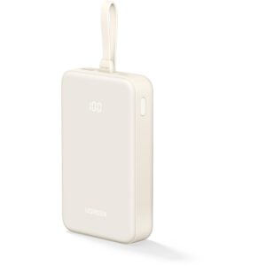 UGREEN 20000mAh Power Bank with Built-in Cable white