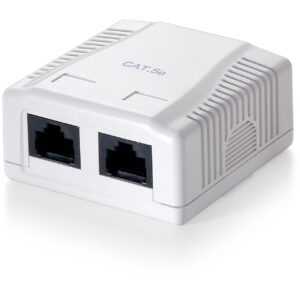 Equip Aufputzdose Cat6 2xRJ45 UTP Premium RAL 9010 Reinweiß Polybeutel