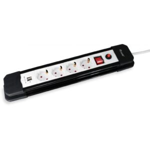 Equip Steckdosenleiste 4-fach Schuko 1.5m mit 2xUSB+Schalter