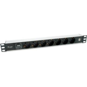 Equip Steckdosenleiste 19"(1HE)7fach Schuko16A.1.8m Kabl. si