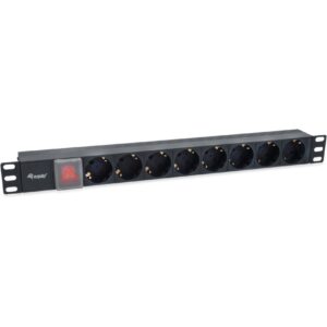 Equip Steckdosenleiste 19"(1HE)8fach IEC C14 1.8m Schalt. sw