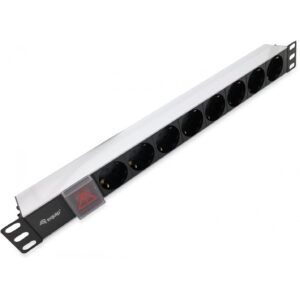 Equip Steckdosenleiste 19"(1HE)8fach Schukon. 1.8m Alu Sch