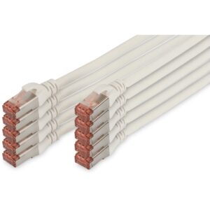 DIGITUS CAT 6 S/FTP Patchkabel, 10 Stück, 2m, weiß