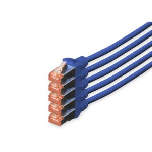 DIGITUS CAT 6 S/FTP Patchkabel, 5 Stück, 10m, blau