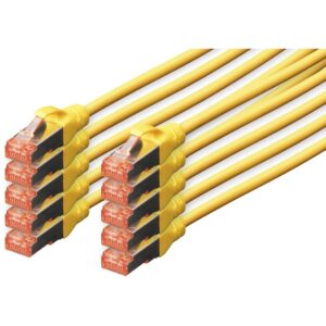 DIGITUS CAT 6 S/FTP Patchkabel, 10 Stück, 1m, gelb