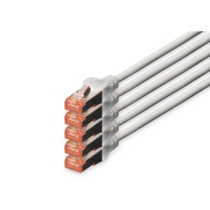 DIGITUS CAT 6 S/FTP Patchkabel, 5 Stück, 7m, grau