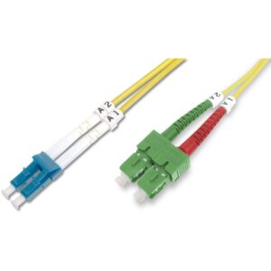 DIGITUS Fiber Optic Singlemode PatchK SC (APC) to LC (PC) 3m