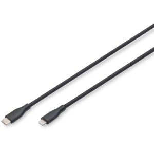 DIGITUS USB 2.0 Kabel Typ C-Lightning Silikon 0,5m MFI schwa