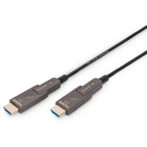 DIGITUS HDMI AOC Hybrid Glasfaserkabel 4K abnehmbar 15m schw