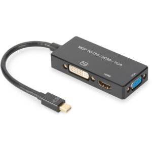 DIGITUS DisplayPortkonverterkabel mDP->HDMI+DVI+VGA 0.2m