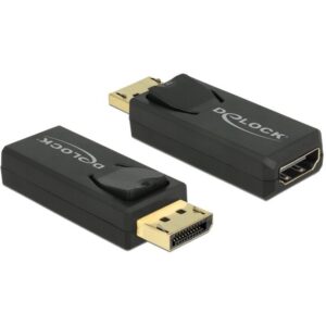 DELOCK Adapter DisplayPort 1.2 Stecker > HDMI Buchse schwarz 4K Passiv