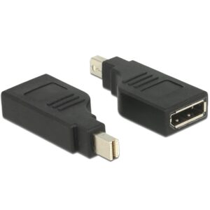 DELOCK Adapter mini Displayport 1.2 Stecker > Displayport Buchse 4K 90degree gedreht schwarz