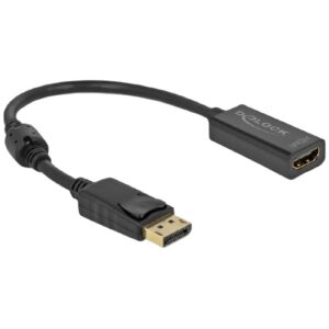 DELOCK Adapter DisplayPort 1.2 Stecker zu HDMI Buchse 4K Passiv schwarz