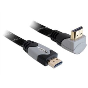 DELOCK Kabel HDMI A-A St/St gewinkelt oben grau 2m