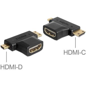DELOCK Adapter HDMI-A Buchse > HDMI-C + HDMI-D Stecker