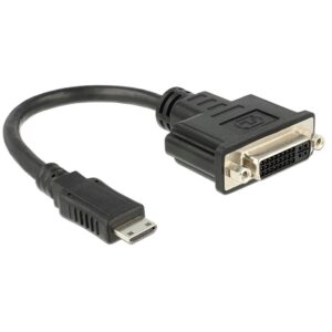 DELOCK Adapterkabel mini HDMI-C Stecker > DVI 24+5 Buchse schwarz ca. 20cm