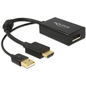 DELOCK Adapterkabel HDMI-A Stecker > Displayport 1.2 Buchse schwarz