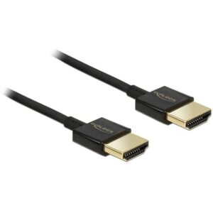 DELOCK Kabel HDMI A Stecker HDMI A Stecker High Speed with Ethernet 3D 4K 2.0 m Premium Slim Delock