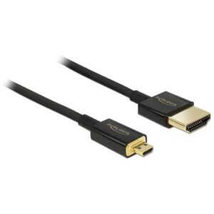 DELOCK Kabel High Speed HDMI mit Ethernet - HDMI-A Stecker > HDMI Micro-D Stecker 3D 4K 2 m Slim Premium