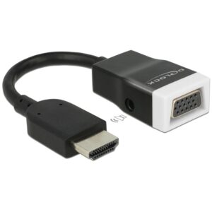 DELOCK Adapterkabel HDMI-A Stecker > VGA Buchse mit Audio screwless