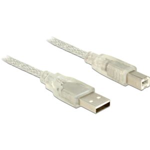 DELOCK USB Kabel A -> B St/St 2.00m transparent