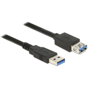 DELOCK USB Verl. USB3.0 A -> A St/Bu 2.00m schwarz