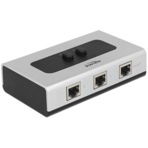 DELOCK Umschalter RJ45 10/100/1000mbps 2 Port manuell bidirektional