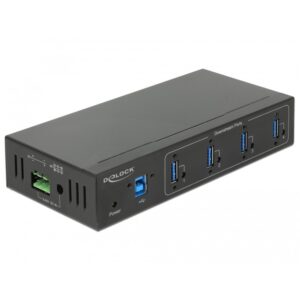 DELOCK Externer Industrie Hub 4 x USB 3.0 Typ-A mit 15 kV ESD Schutz