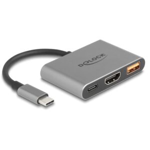 DELOCK USB Type-C Adapter zu HDMI 4K 30 Hz mit USB Typ-A und USB Type-C PD 2.0 90 W