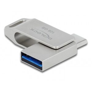 STICK DELOCK USB 3.2 Gen 1 USB-C + Typ-A Speicherstick 128GB - Metallgehuse