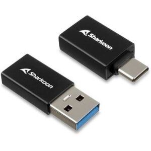 Sharkoon USB 3.2 Gen 1 Adapter OfficePal. USB-A > USB-C / USB-C > USB-A (schwarz. 2er Set)