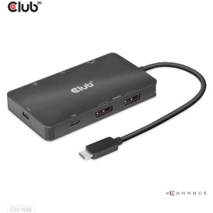Club3D USB-C 7in1-HUB >2xDP/2xUSB/2xUSB-C/LAN 4K60Hz PD100W