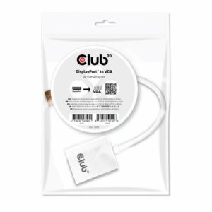 Club3D Adapter DisplayPort > VGA aktiv St/Bu weiß Polybeutel