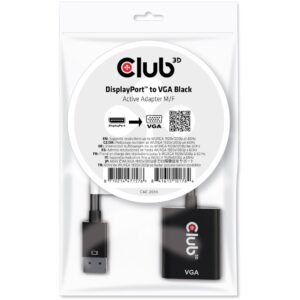 Club3D Adapter DisplayPort > VGA aktiv St/Bu schwarz Polybeutel