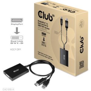 Club3D Adapter DisplayPort > DVI-D HDCP OFF aktiv St/Bu retail