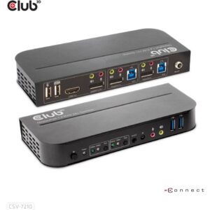 Club3D KVM Switch 4K60Hz 2x DP > HDMI oder DP/2xUSB/Audio