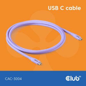 Club3D Lifestyle USB-C Kabel PD 240W.20Gbps 2m lila St/St